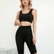 thumbnail image 4 of Conjuntos de entrenamiento acanalados para mujer, 2 piezas, sujetador deportivo sin costuras, cintura alta, leggings de yoga, 4 of 6