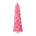 thumbnail image 2 of Pink Artificial Christmas Tree 7.5ft, Unlit Pencil Xmas Tree with Sturdy Crossed Base and Lifelike Branches, Realistic Indoor Holiday Decoration, 2 of 7