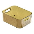 thumbnail image 1 of Storage Bin Sundries Cosmetics Basket Bedroom Kitchen Food Snacks Organizer Remote Control Organizing for Living Room Kitchen Office Gold, 1 of 9