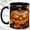 Black, variant on Glowing Jack O Lantern Coffee Mug, Autumn Leaves Mug, Ceramic 11 oz