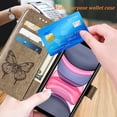 thumbnail image 4 of Phone Case for iPhone XR Wallet,Card Holder [Kickstand][Wrist Strap] Butterfly Floral Embossed for Women PU Leather Flip Protective Cover for iPhone XR Cases 2021 (Gray), 4 of 16