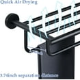 thumbnail image 2 of Towel Rack,Towel Holder Towel Shelf with Double Towel Bars for Bathroom Lavatory,24-Inch SUS 304 Stainless Steel Wall Mount Towel Hanger Storage,Matte Black, 2 of 10