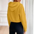 thumbnail image 4 of Womens Zip Up Hoodies Cropped Jackets Fall Clothes 2026 Casual Lightweight Long Sleeve Cropped Sweatshirt(Yellow,XXL), 4 of 6