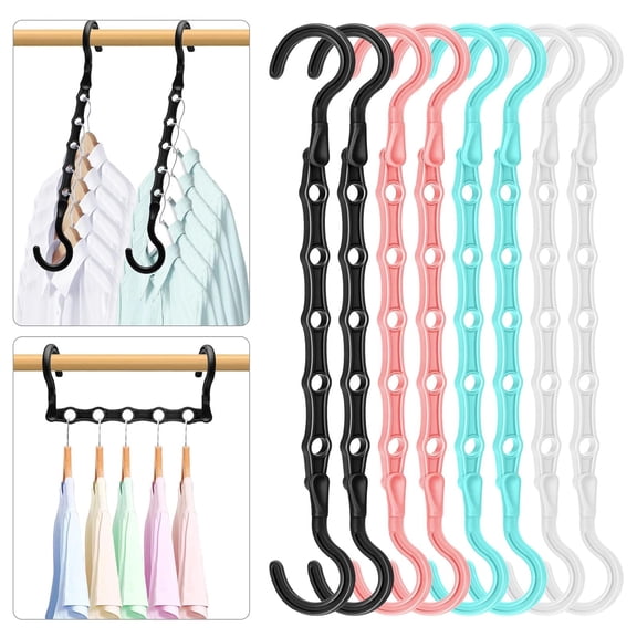 8-Pack-Closet-Organizers-and-Storage,Sturdy Organization-and-Storage-Hangers-Space-Saving for Wardrobe,Dorm-Room-Essentials for College Students Girls Smart Clothes Hanger