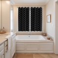 thumbnail image 3 of Curtains 84 Inches Long 2 Panels, Black Geometric Grommets Window Treatment Curtain, Modern Minimalism Abstract Striped Thermal Curtains Drapes for Living Room/Bathroom, 3 of 9