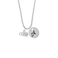 thumbnail image 2 of Delight Jewelry Silvertone Gotta Cheer Silvertone Script Initial Disc - A - Charm Necklace, 20"+3", 2 of 4