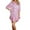 Pink, variant on QHFBli Women's Sleepshirts Pajamas Elegant Women's Chiffon Sleepshirt Nightgown with Button Down Front and Mid Length Sleeves for Comfortable Relaxation