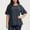 Tee-Navy, variant on Gamivast Plus Size Tunic Tops for Women Short Ruffle Sleeve Round Neck Dressy Shirts Casual Loose Drop Shoulder Blouse Work Office Outfits