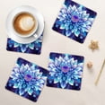 thumbnail image 6 of Coasters for Drinks Bar Beer,Set of 4 ,Square Wooden Housewarming Gift,Beautiful Flower With Large Petals In Blue And Purple Colors, 6 of 6