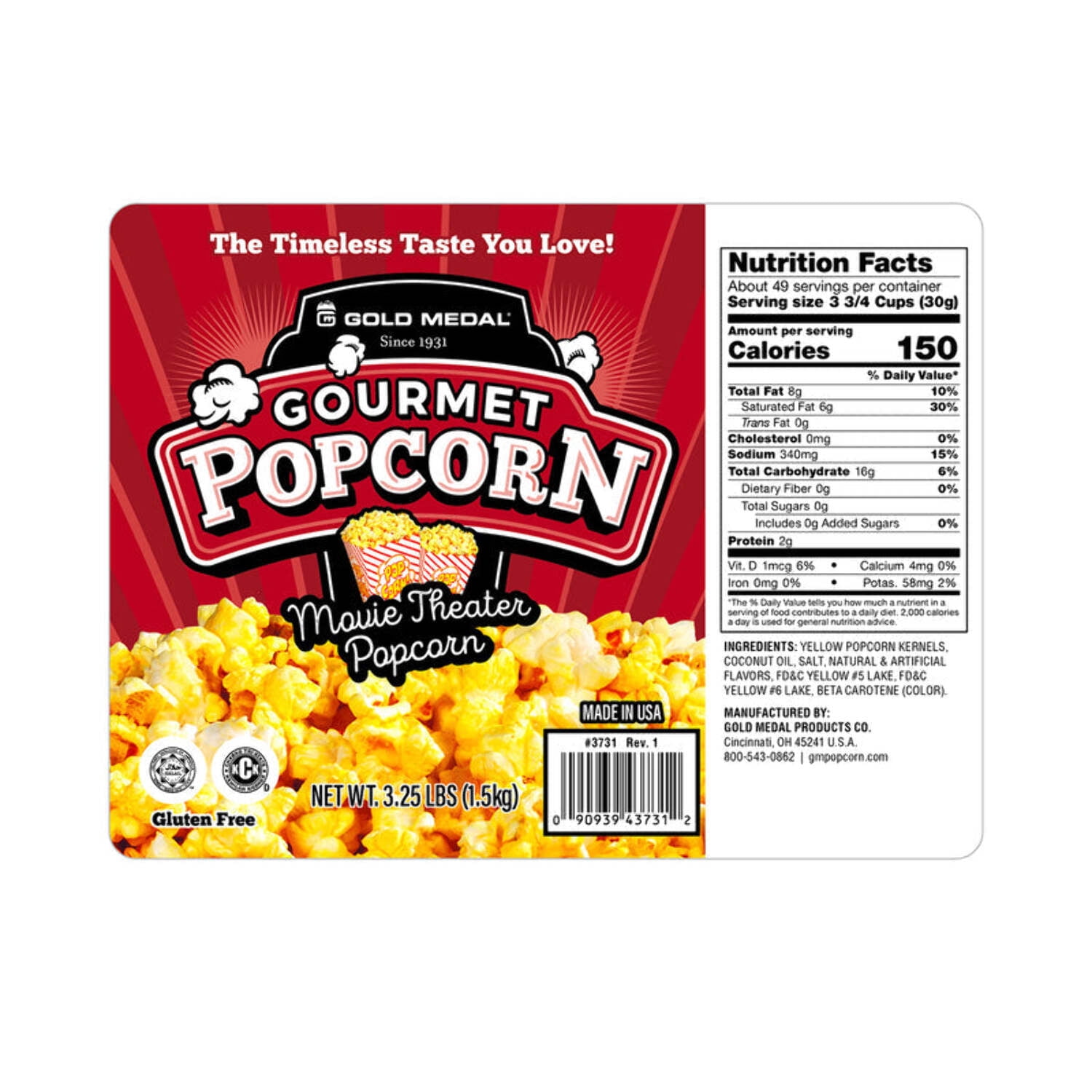 Gold Medal Old Fashioned Caramel Corn Gourmet Popcorn (18 Pound Bulk)