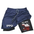 thumbnail image 2 of Pantalones cortos de compresión con estampado de Anime para hombre, Shorts de gimnasio de rendimiento atlético con bolsillos, secado rápido, Fitness, entrenamiento, boxeo, 2 en 1, 2 of 5