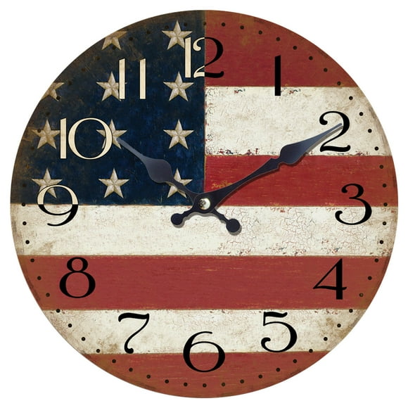 American Flag 13.5 in. Wall Clock