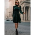 thumbnail image 6 of Womens Floral Sleeve Wear to Work Church Wedding Guest Party Dresses Green S, 6 of 8