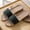 Black, variant on Women's Linen Slide Sandals Open Toe Breathable Indoor Outdoor Slippers Coffee 41