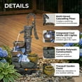 thumbnail image 6 of Nyddle 32" H Vintage Outdoor Water Fountain,Weather-Resistant Resin Freestanding Water Feature Pump Decor for Patio Garden Backyard Yard Home,Grey, 6 of 10