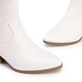 thumbnail image 4 of Bota DREAM PAIRS DWUMAB2504 Blanca Cowboy con Tacón de 17 cm, 4 of 8