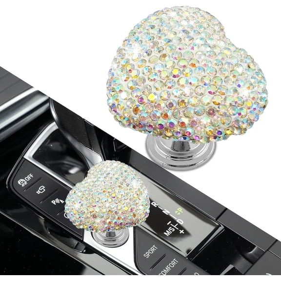 chasenew Bling Car One-Touch Start Button, Push Start Button Cover, Heart-Shaped One Touch Engine lgnition Switch Knob Sticker, Auto Decorative Ignition Rocker Lever for Most Cars (Ab #1)