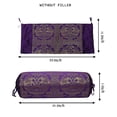 thumbnail image 4 of Stylo Culture Ethnic Polydupion Indian Yoga Bolster Pillow Covers For Legs Purple Gold Elephant Cylindrical Brocade Silk Jacquard Neck Roll Tubular Banarsi Bolster Cases | (Set of 2) | 30x15 Inches, 4 of 5