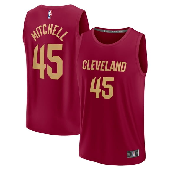 Men's Fanatics Donovan Mitchell Wine Cleveland Cavaliers Fast Break Replica Jersey - Icon Edition