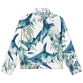 thumbnail image 4 of Jackets for Women Winter Coat Jackets Flannel Stand Collar Jacket(Leaves With Hammerhead Shark,Size:S-4XL), 4 of 7