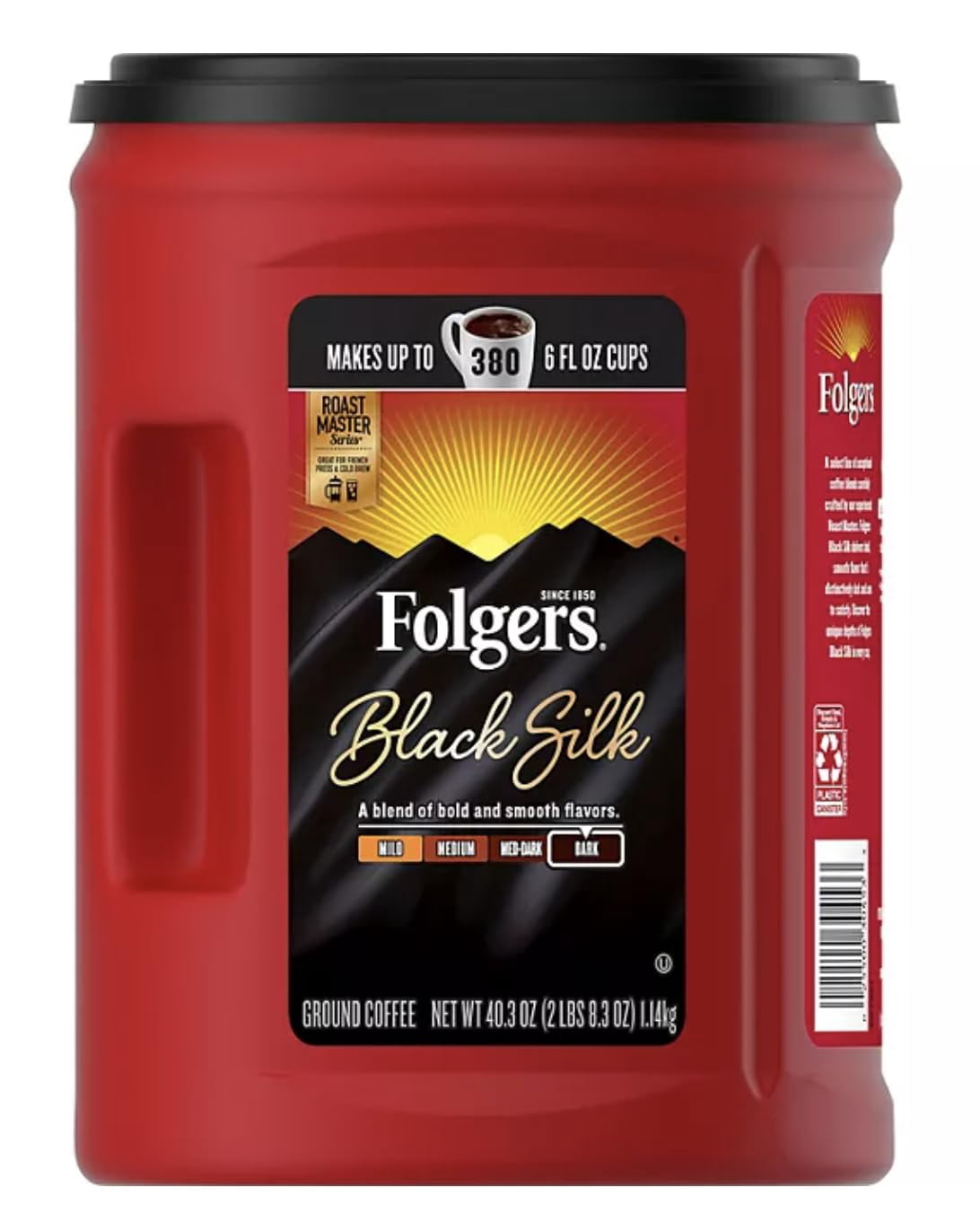 Presca Folger Black Silk Ground Coffee (40.3 oz.) - (2 Pack), Black Silk is a bold, dark-roast ground coffee with a strong, rich aroma