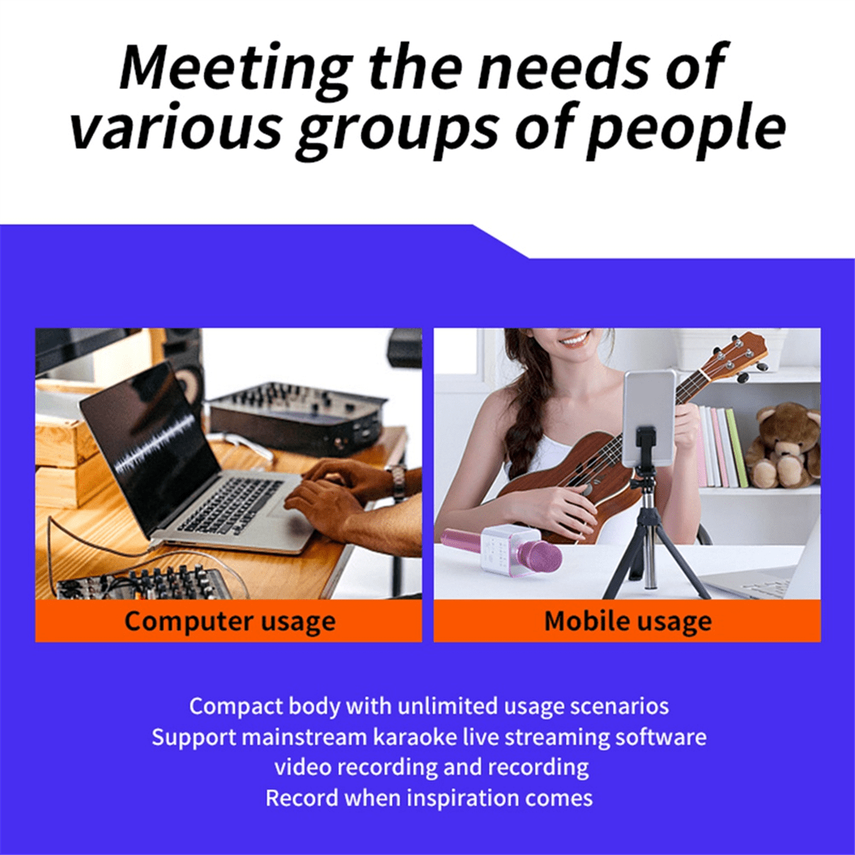 Professional Audio Interface Sound Card Phantom Power Electric Guitar Sound Mixer Mixing Console Studio Live Recording