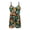 Black Retro Floral, variant on ZAITUBLES Womens Rompers Summer Casual Loose Sleeveless Outfit Adjustable Spaghetti Strap Shorts Jumpsuit, Lightweight with Front Pockets, Tropical Floral Leaf Print, Size 2XL