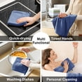 thumbnail image 4 of Jessy Home 12 Pack Navy Washcloths for Bathroom 13x13 Inch Ultra Soft Hand Face Towels, 4 of 7