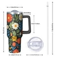 thumbnail image 2 of OBREWU Pioneer Flower Tumbler with Handle and Lid,Pioneer Flower 40oz Double Wall Vacuum Insulated Tumbler,Cups Gift for Women and Men, 2 of 7
