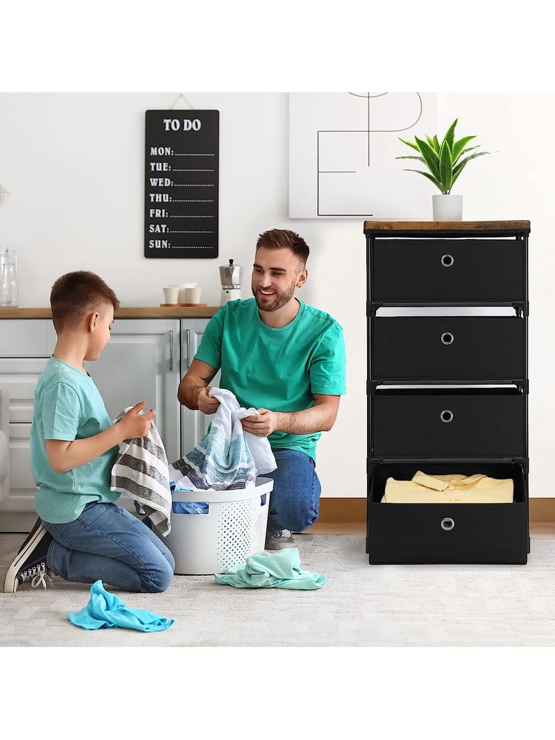 Oumilen Adult Fabric Storage Dresser 4 Drawers Storage Organizer