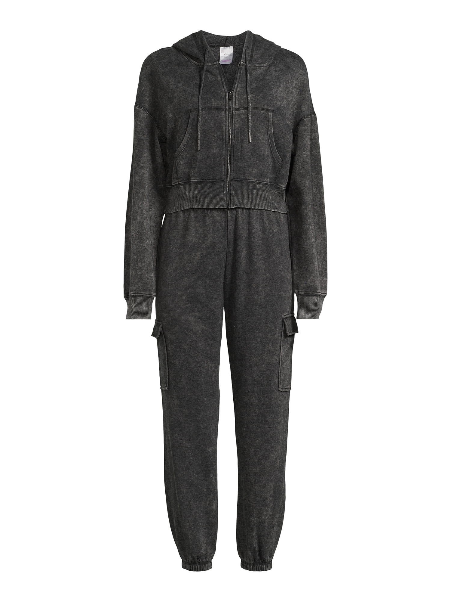 No Boundaries Mineral Wash Hoodie and Cargo Jogger Pants Set No Boundaries Mineral Wash Hoodie and Cargo Jogger Pants Set