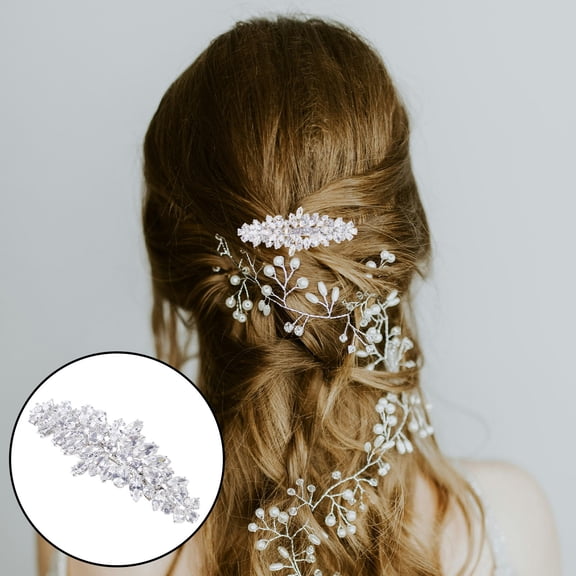 LOLIPPYY Silver Bridal Hair Clip for Wedding Headpieces and Charming Hair Accessories
