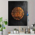 thumbnail image 4 of Qisvanset Framed Canvas Wall Art 12x16 Inch Dark Wood Tree Ring Grunge Minimal Modern Art, 4 of 5