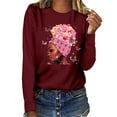 thumbnail image 2 of IROINNID Deals Breast Cancer Pullover for Women Breast Cancer Awareness Comfy Top Long Sleeve Sweatshirt Pullover Blouse,Red, 2 of 4