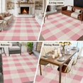 thumbnail image 3 of Rectangle Rug 5x8ft Area Rug, Pastoral Pink Gingham Check Area Rugs for Living Room Bedroom, Vintage Linen Texture Floor Mat Non-Slip Non-Shedding Carpet Indoor Accent Rugs, 3 of 9