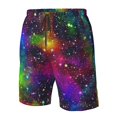 thumbnail image 5 of Disketp Men'S Swim Trunks Hawaiian Breathable Surf Beach Swimsuits Mesh Lining Beach Shorts With Pockets-Bright Universe, 5 of 9
