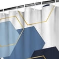 thumbnail image 3 of Blue Gold Hexagon Marble Shower Curtain 36"x72" ,Bathroom Decorative Shower Curtains Set with 12 Hooks,Modern Waterproof Washable Shower Curtain, 3 of 6
