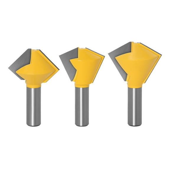 3 Pieces/Set 1/2" Shank Bird's Mouth Router Bit Joint Set 6/ 8/12 Sided Milling Cutter Woodworking Accessories Tool