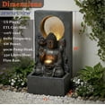 thumbnail image 5 of 28’’ Buddha Led Waterfall Fountain, 2 LED Warm Lights Lit Up The Fountain Appearance, 6-Foot Power Cord., 5 of 9