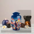 thumbnail image 5 of MUKTIVE Penguin Memorial Burial Urns for Adult Ashes Mother & Father, Blue Cremation Funeral Urn for Ashes for Male & Female, Large Sky lantern Urns for Adult Teenager, 10 Inch, 5 of 7