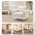 thumbnail image 7 of Cloud Fly Mid Century Accent Chair Modern Velvet Living Room Accent Chair Comfy ArmChair for Bedroom Studio Study Office Lounge, 7 of 7