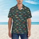 thumbnail image 2 of Balery River Freshwater Fish Camisas hawaianas de manga corta para hombre, camisas playeras de corte holgado, camisas de vacaciones con botones,Large, 2 of 7