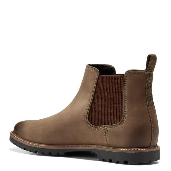 Cole Haan Men's Midland Lug Chelsea Boot, Truffle Nubuck/Black Water Resistant, 10.5