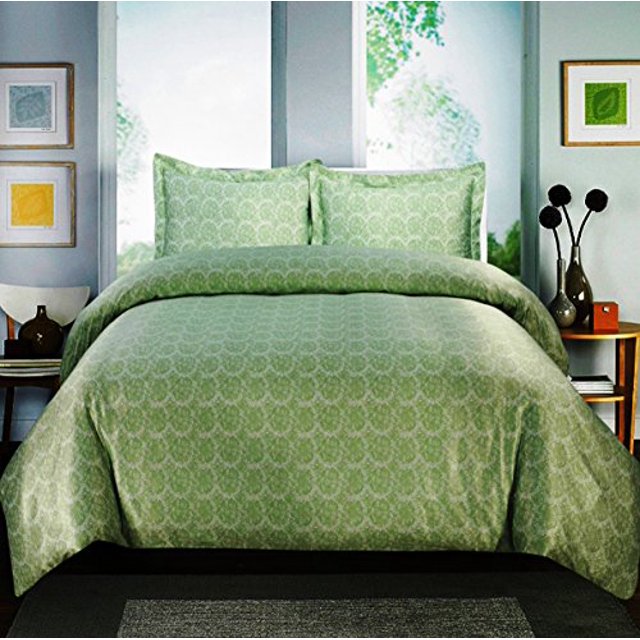 Paisley Collection Printed Sheet Set 600-Thread Count Cotton Rich (King, Sage)