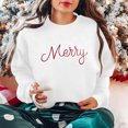 thumbnail image 5 of tarylea Merry Christmas Sweatshirts for Women Long Sleeve Crew Neck Pullover Tops Casual Loose Fall Festival Tops, 5 of 8