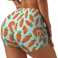 thumbnail image 2 of Wukai Cartoon Carrot Print Pack Biker Shorts for Women Yoga Workout Gym Running Scrunch Active Shorts-Large, 2 of 8