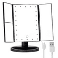 thumbnail image 2 of Vanity Makeup Mirror, Tri-fold Lighted with3x/2x/10x Magnification,22LEDs Light and Touch Screen,180Degree Free Rotation Countertop Cosmetic Mirror,Travel Makeup Mirror, 2 of 4