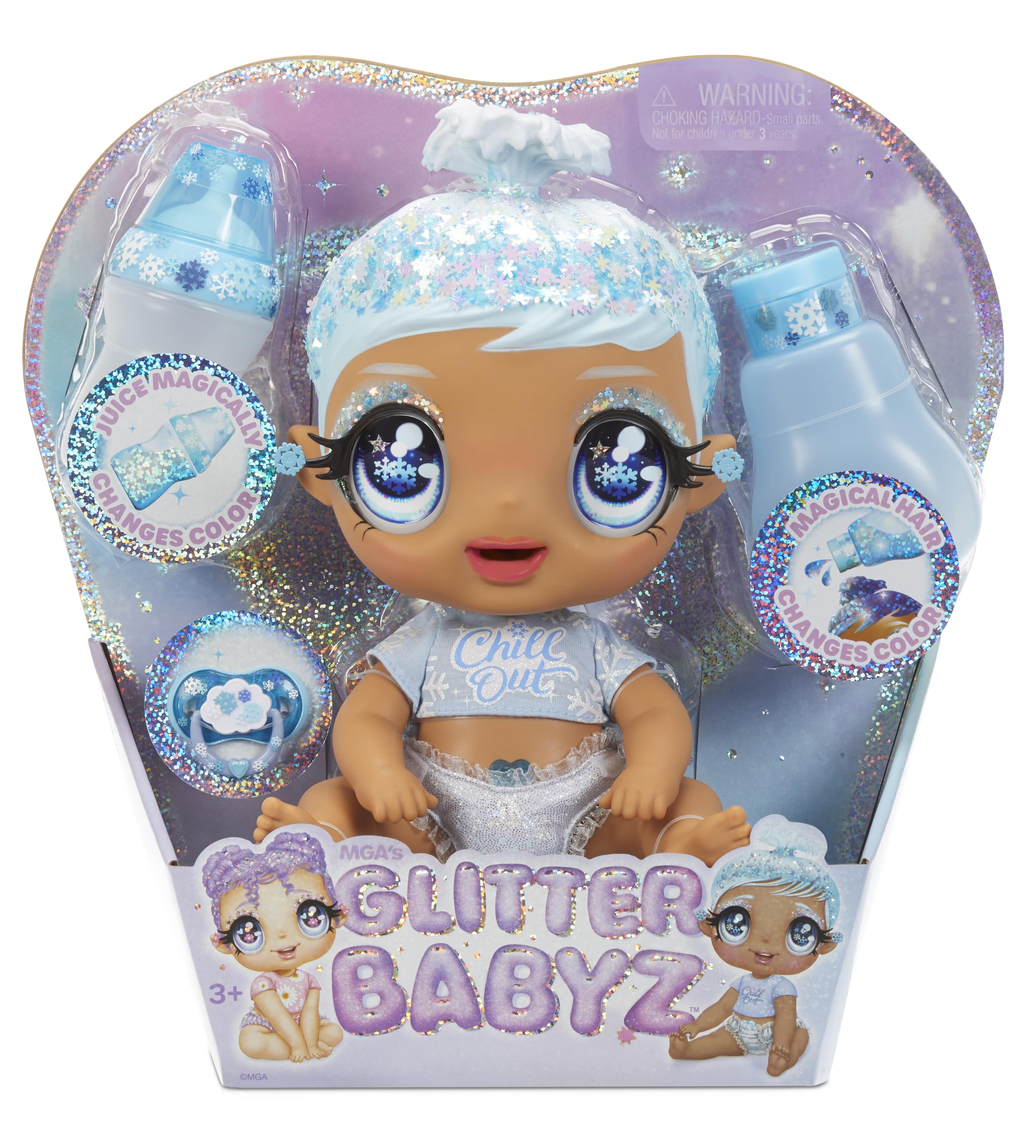 nacimiento oficina postal Dibujar Glitter Babyz January Snowflake Baby (Blue) with 3 Magical Color Changes,  Gift Toy for Girls Ages 3 4 5+ - Walmart.com