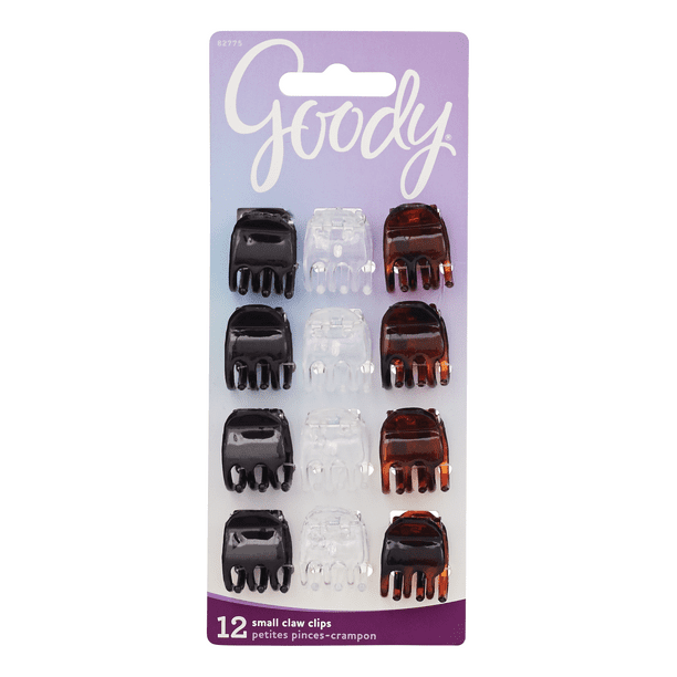 Goody Goody Small Basic HalfClaw Clips, 3 Prong Hair Clips, Assorted