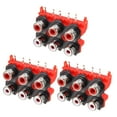 thumbnail image 1 of Conector de audio y video AV hembra de 6 RCA de montaje en panel PCB rojo de 9 pines, 3Pcs, 1 of 4